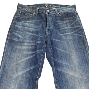 7 For All Mankind Standard Button Fly Jeans Men 32x34 Dark Wash Straight Leg